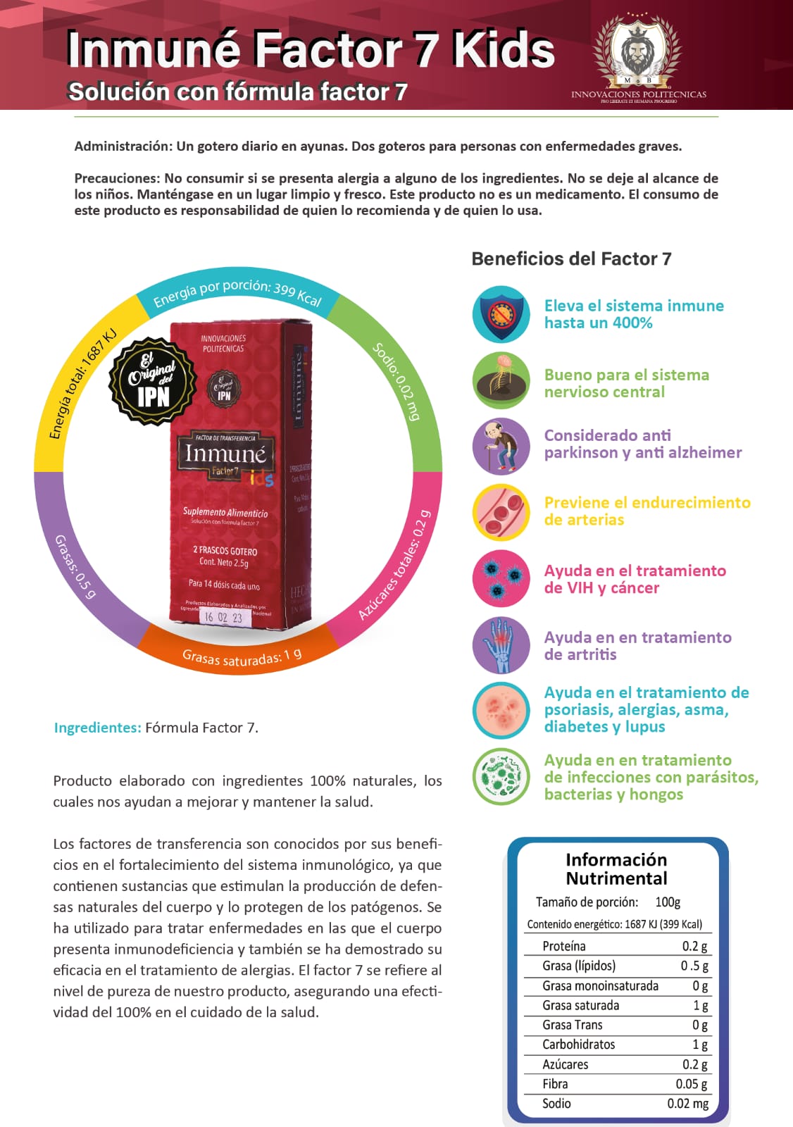 Inmuné Factor 7 Kids - Imagen 2